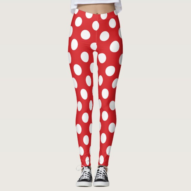 Leggings Fête d'anniversaire points rouges et blancs (Devant)