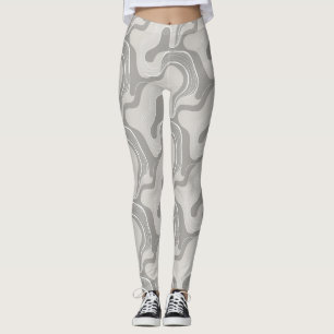 Leggings "Fête de galets en monochrome"