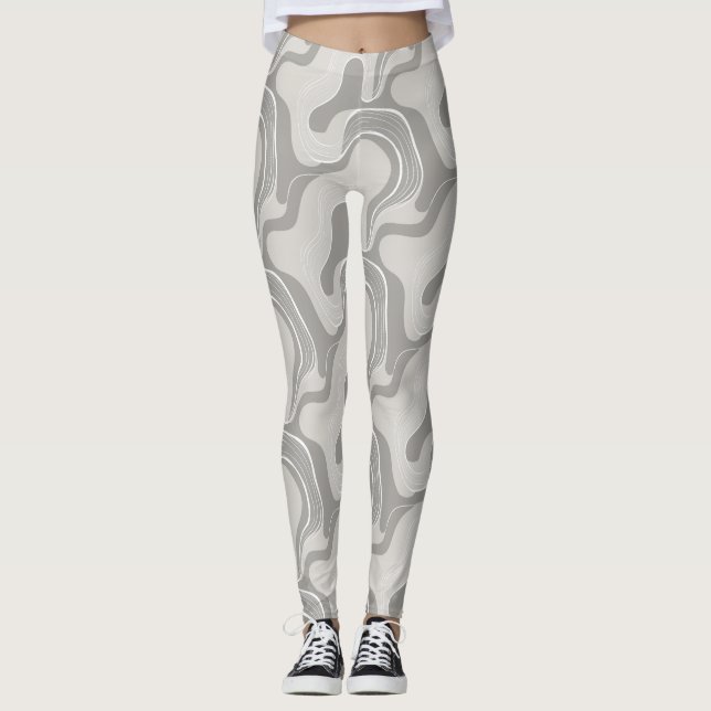 Leggings "Fête de galets en monochrome" (Devant)