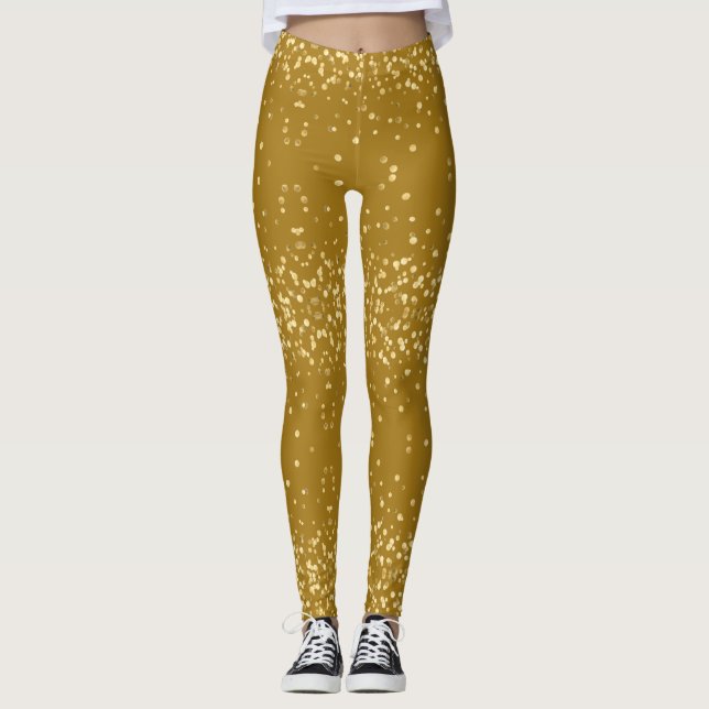 Leggings Fête de la diva glamour Cool Orpailleur doré Confe (Devant)