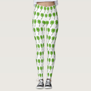 Leggings Fête de la Shamrock St Patrick de Four Leaf Clover