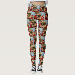 Leggings Fête de Noël des chiens de Pékin