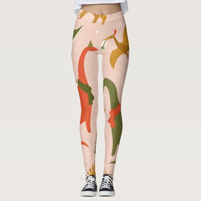 Leggings Fête de Noël Dino : Tree Rex (Devant)