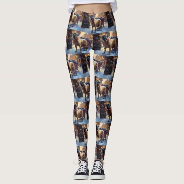 Leggings Fête de Noël du Bullmastiff (Devant)