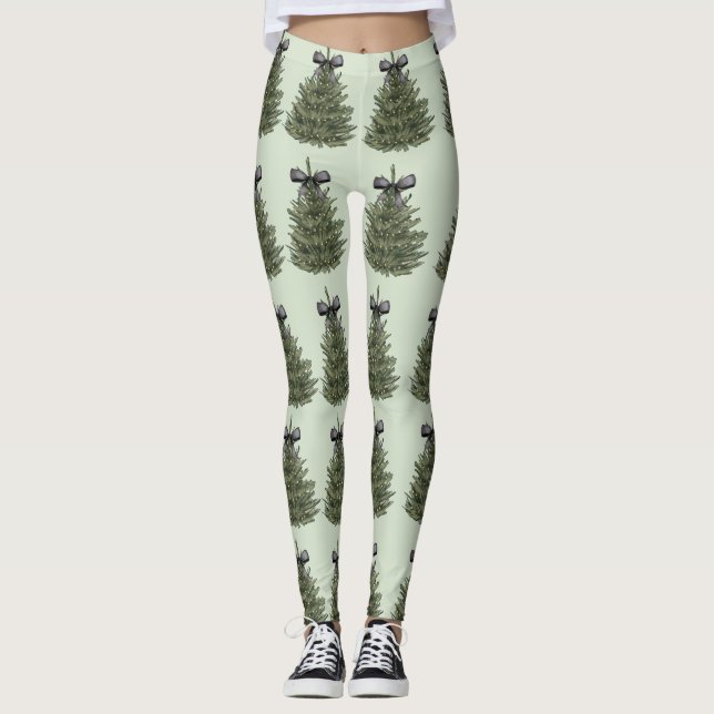 Leggings Fête des arbres de Noël de Bow (Devant)