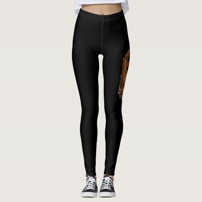 Leggings Fête des mères de maman de baseball softball (Devant)