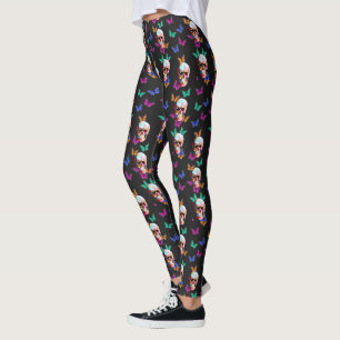 Leggings Fête des papillons du crâne gothique mort