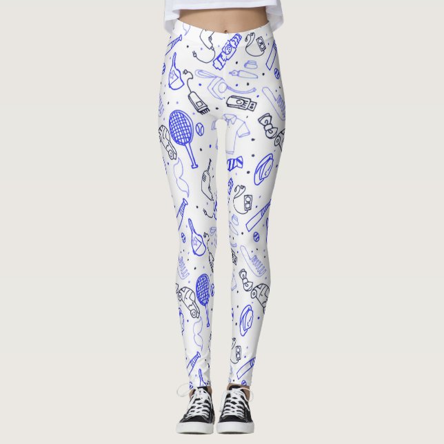 Leggings Fête des pères de gribouillis (Devant)