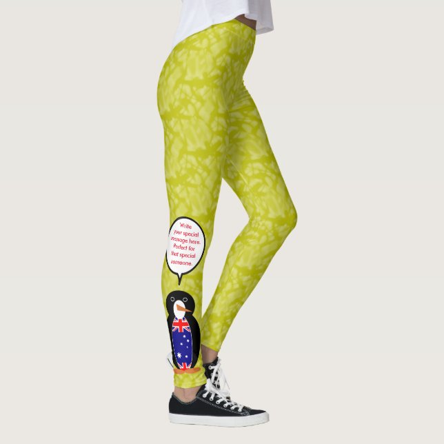 Leggings Fête du drapeau australien Mlle Pingouin parlant (Droite)