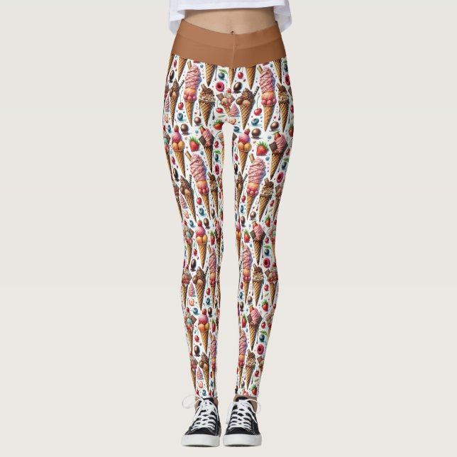 Leggings Fête du Parlateur de crème glacée (Devant)