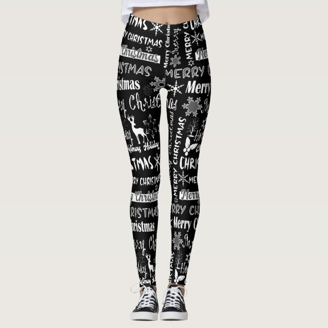Leggings Fêtes de Noël, motif de Noël (Devant)