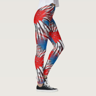 Leggings Feu bleu rouge blanc