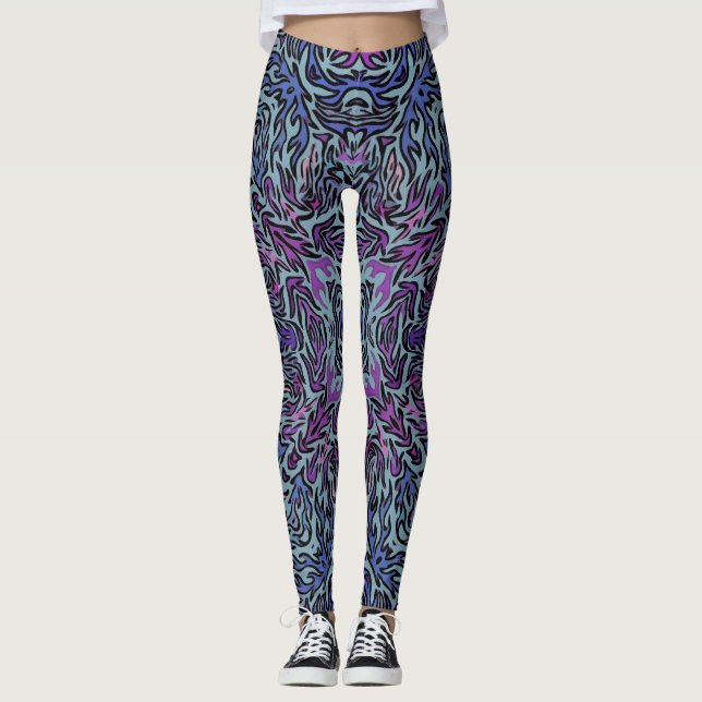 Leggings Feu chaud violet (Devant)