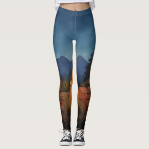 Leggings Feu de camp Patriot Nuit Ciel Rustique Américain E