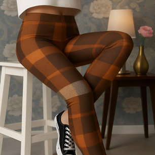 Leggings Feu de motif à carreaux confortable Aria Grace Aut