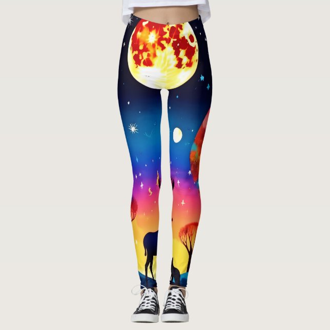 Leggings Feu de nuit de la forêt (Devant)