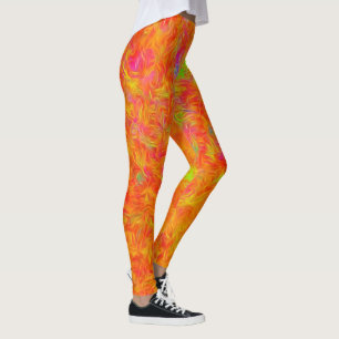 Leggings Feu orange artistique, entraînement Abstrait