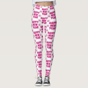 Leggings feu rose heureux de la nouvelle année