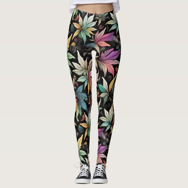 Leggings Feuille coloré (Devant)