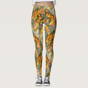 Leggings feuille d'automne humide