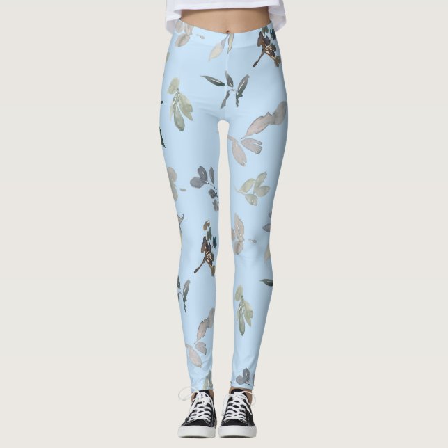 Leggings Feuille de fleur d'eau (Devant)