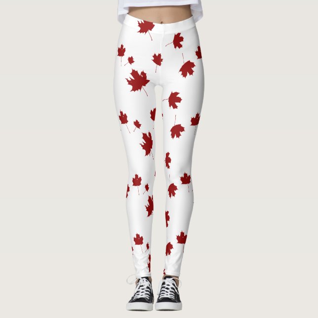 Leggings Feuille d'érable du Canada imprimé de la fête du C (Devant)