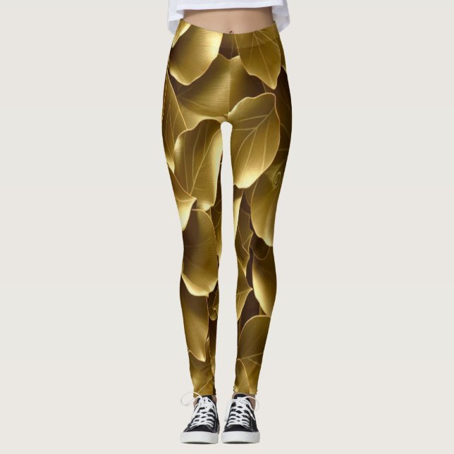 Leggings Feuille d'or (Devant)
