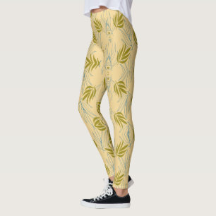 Leggings Feuille mignon sur motif rose