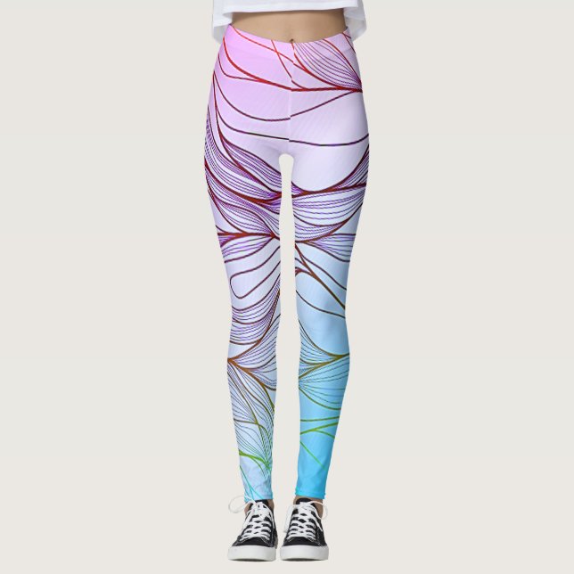 Leggings Feuille moderne et design floral (Devant)