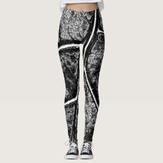 Leggings Feuille noire élégante