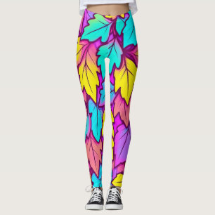 Leggings Feuille vive colorée, Nature