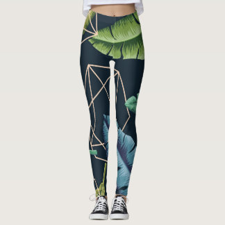 Leggings Feuilles Abstraits : Ligne Polygonale Sans Couche.