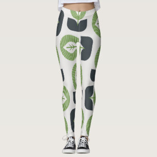 Leggings Feuilles Abstraits rétro : Style Vintage sans fail
