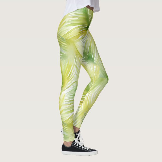 Leggings Feuilles d'aquarelle tropicale (Droite)