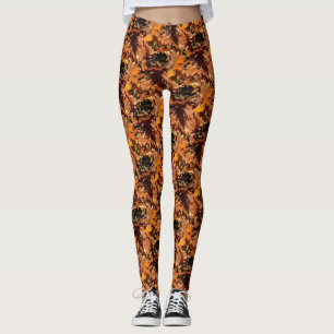 Leggings Feuilles D'Automne Artistique Sous Le Soleil Autom