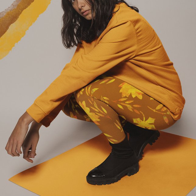 Leggings Feuilles d'automne brillantes (Créateur téléchargé)