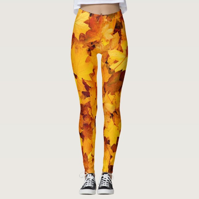 Leggings Feuilles d'automne, couleur de l'automne (Devant)