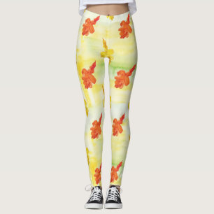 Leggings feuilles d'automne de l'aquarelle