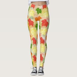 Leggings feuilles d'automne de l'aquarelle
