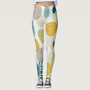 Leggings Feuilles d'automne, motif vintage sans soudure.