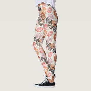 Leggings Feuilles d'automne sur le beige.