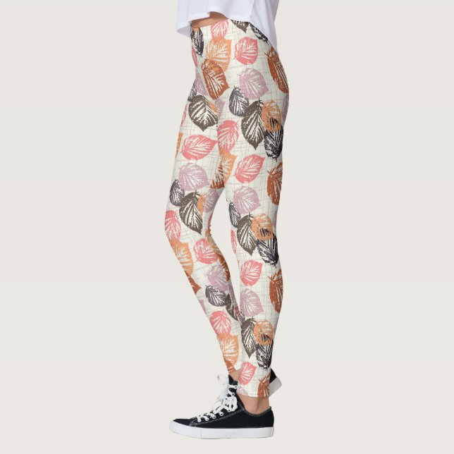 Leggings Feuilles d'automne sur le beige. (Gauche)