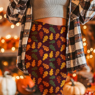 Leggings Feuilles de chêne d'automne tombent bordeaux