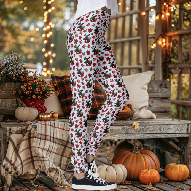 Leggings Feuilles de Maple Rouge d'Orignal  (Créateur téléchargé)
