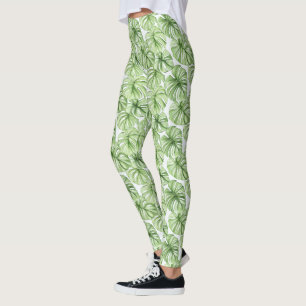 Leggings Feuilles de palmier vert tropical