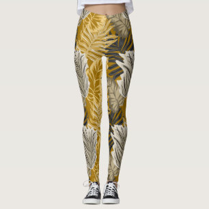 Leggings Feuilles de palmiers, tropical, botanique, jungle,