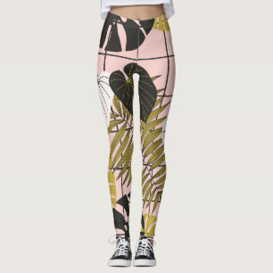 Leggings Feuilles de palmiers tropicaux, été élégant.