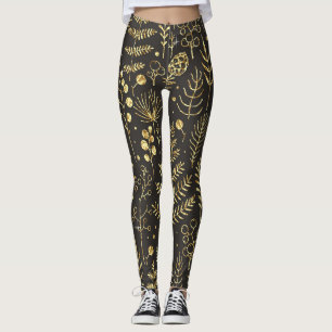 Leggings Feuilles de vacances : Motif de pin Vintage