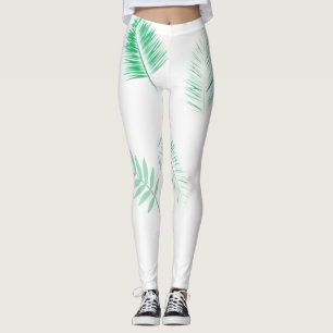Leggings Feuilles doux de palmier vert