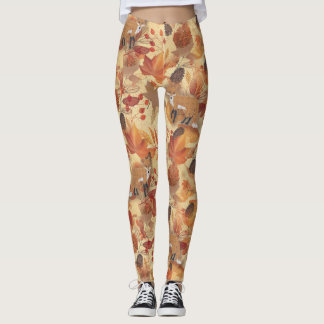 Leggings Feuilles et baies automnales